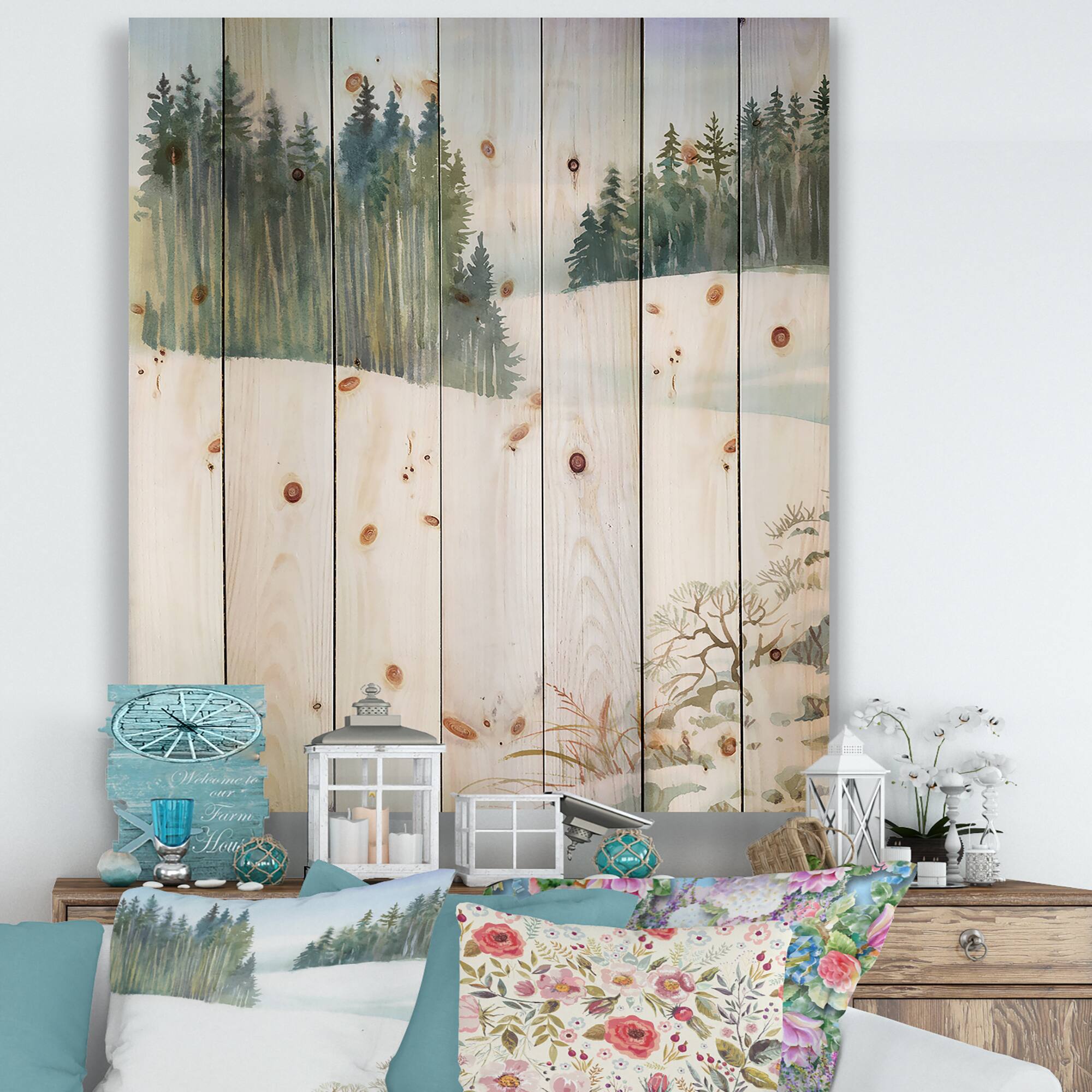 Designart - Pine Forest In Snowy Winter Landscape